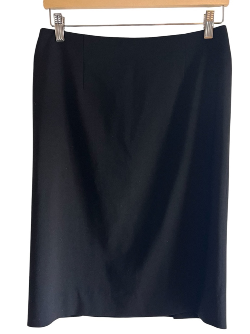 Theory wool blend black double vent pencil skirt size 4 excellent condition